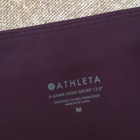 Athleta High Rise A-Game pleated mesh skort 13.5” in eggplant purple, si… - Picture 8 of 11